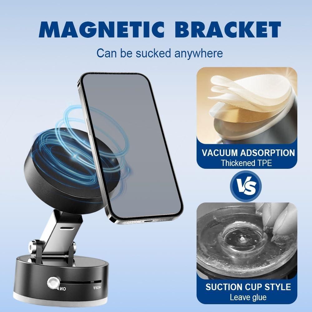 Magnetic Phone Holder Stand – Universal Suction Car Dashboard & Windshield Mount for Phones Vallinex Ventures