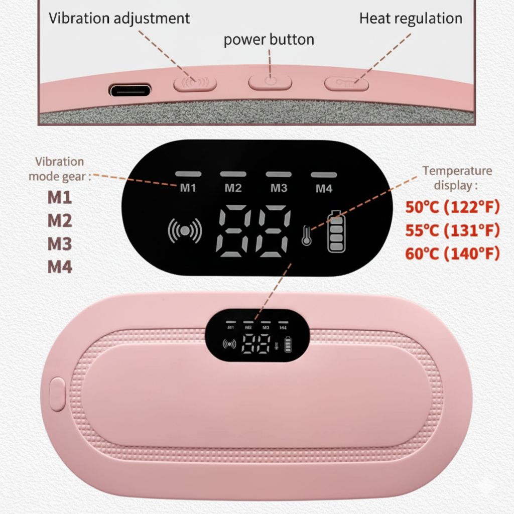 Cordless Heating Pad – Rechargeable Menstrual Pain Relief Belt with Adjustable Heat Vallinex Ventures
