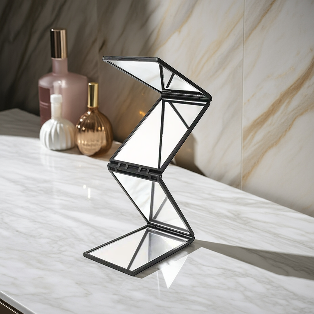 4-Way Foldable Mirror – Portable Multi-Angle Makeup & Styling Mirror for Travel & Home Use Vallinex Ventures
