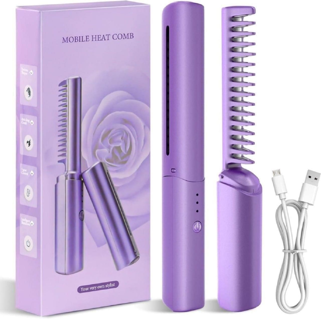 Meneflix Mini Hair Straightener – Cordless Rechargeable Hot Comb Styling Tool for Hair Vallinex Ventures