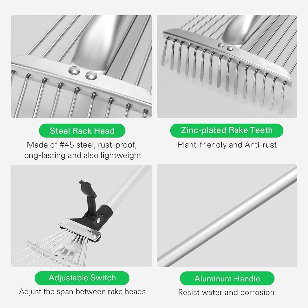 Garden Leaf Collector Rake – Heavy Duty Grabber Tool for Outdoor Lawn & Yard Cleaning Vallinex Ventures