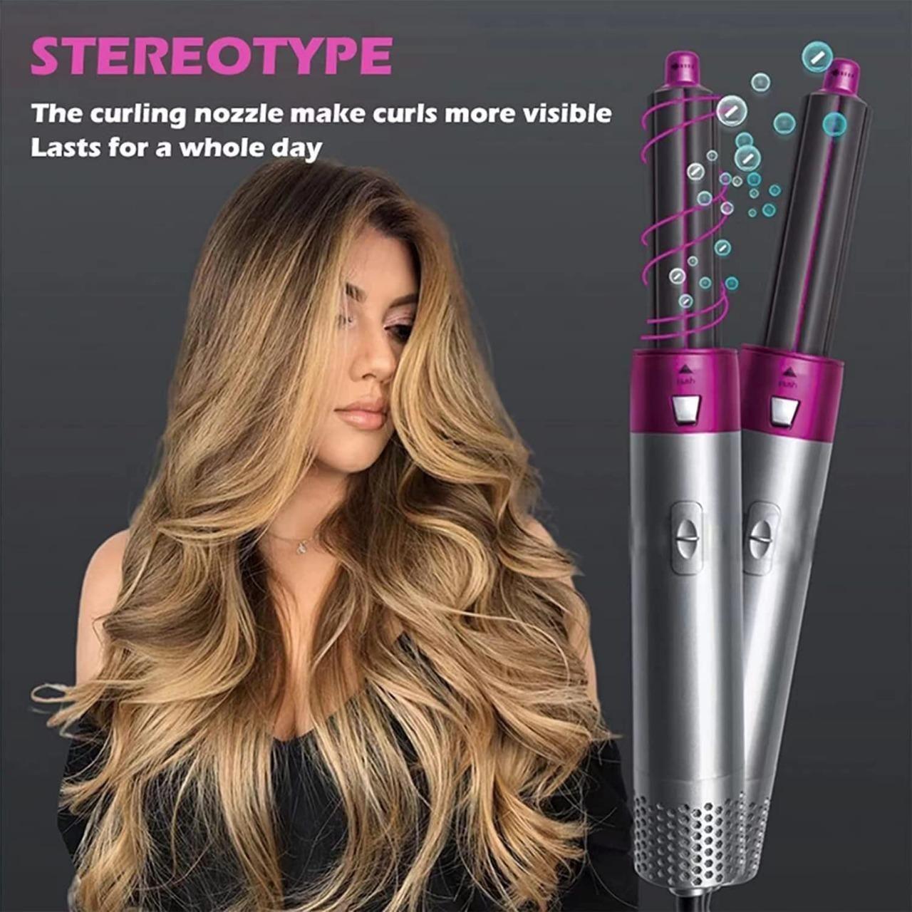 5-in-1 Hair Dryer Brush – Hot Air Comb Styler with Automatic Curling for Women’s Styling Vallinex Ventures