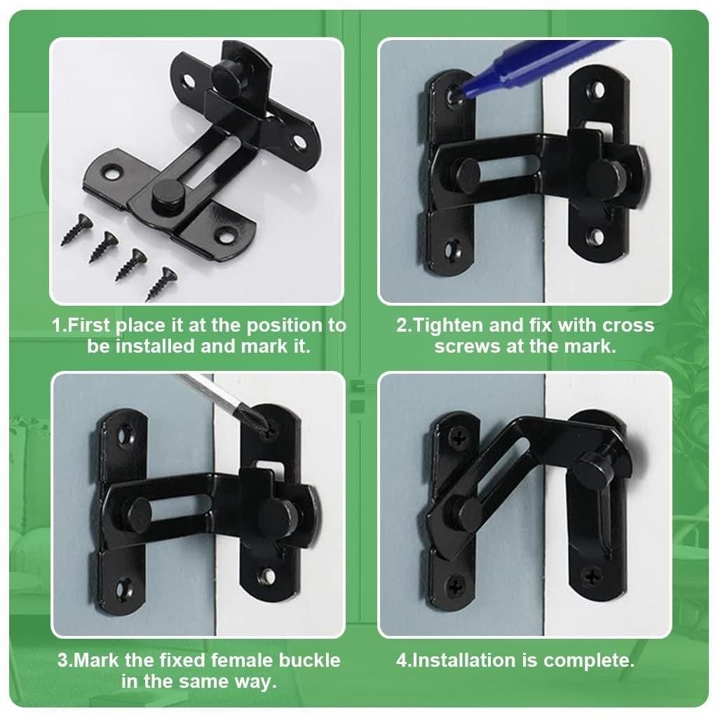 Stainless Steel Door Lock Latch – 90° Right Angle Safety Lock for Home, Office & Security Vallinex Ventures