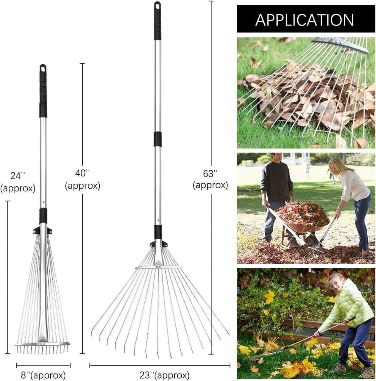 Garden Leaf Collector Rake – Heavy Duty Grabber Tool for Outdoor Lawn & Yard Cleaning Vallinex Ventures