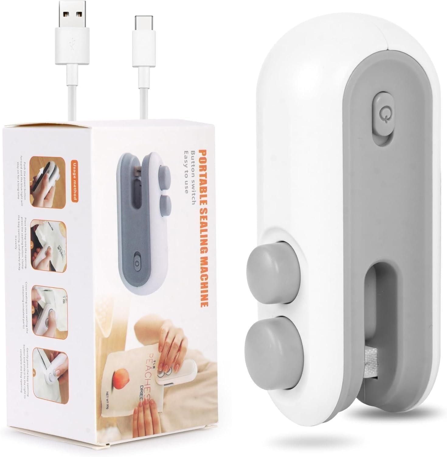 2-in-1 USB Bag Sealer with Cutter – Rechargeable Magnetic Heat Sealing Tool for Food Storage Vallinex Ventures