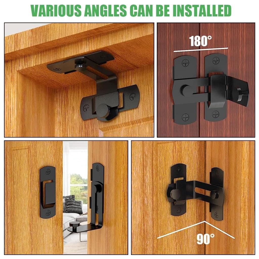 Stainless Steel Door Lock Latch – 90° Right Angle Safety Lock for Home, Office & Security Vallinex Ventures