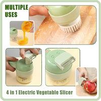 4-in-1 Electric Vegetable Cutter – Rechargeable Mini Food Processor, Slicer & Peeler Set Vallinex Ventures