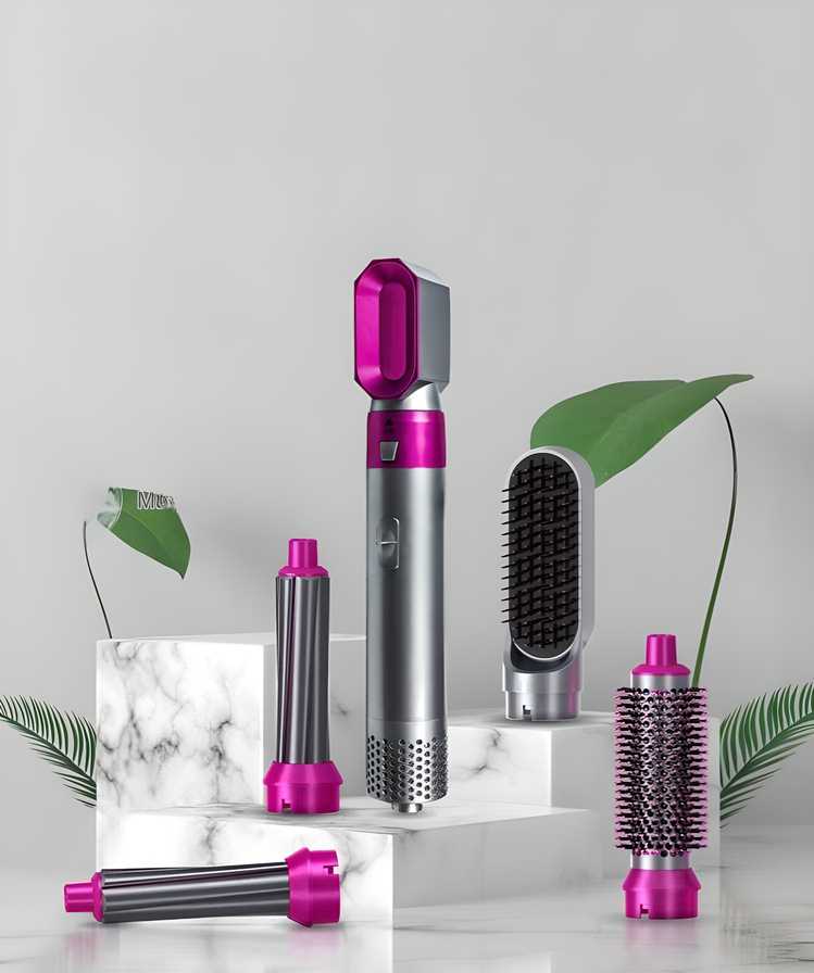 5-in-1 Hair Dryer Brush – Hot Air Comb Styler with Automatic Curling for Women’s Styling Vallinex Ventures