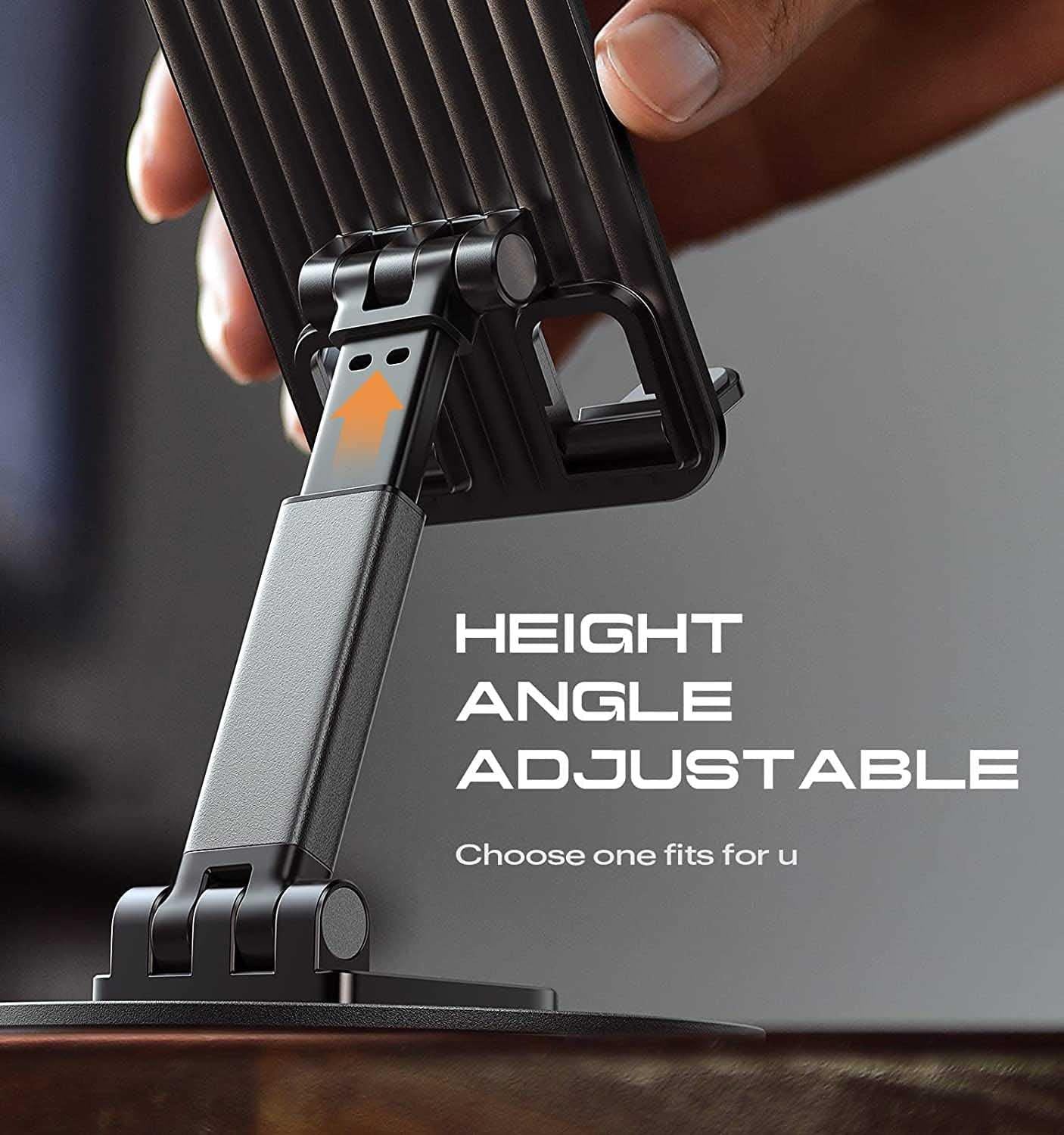 Adjustable Mobile Phone Stand – 360° Rotating Desk Holder with Height & Angle Adjustment Vallinex Ventures