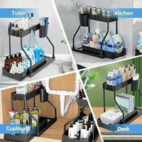 2 Tier L Shape Sliding Under Sink Organizer uk7wek-d0