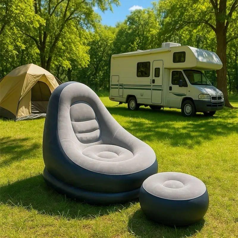Inflatable Sofa Bed – 2-in-1 Portable Air Couch with Pump for Camping, Travel & Home Use Vallinex Ventures