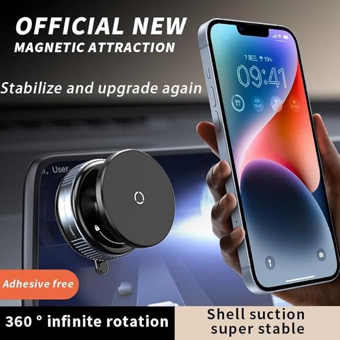 Magnetic Suction Phone Holder – 360° Dashboard Mount Stand for Car, Desk & Home Use Vallinex Ventures
