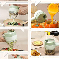 4-in-1 Electric Vegetable Cutter – Rechargeable Mini Food Processor, Slicer & Peeler Set Vallinex Ventures