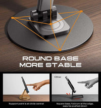 Adjustable Mobile Phone Stand – 360° Rotating Desk Holder with Height & Angle Adjustment Vallinex Ventures