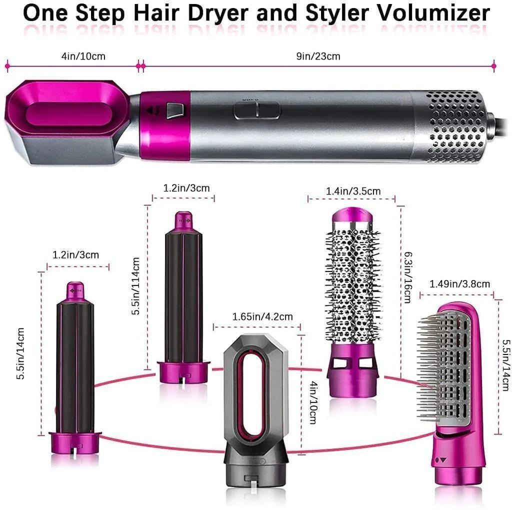 5-in-1 Hair Dryer Brush – Hot Air Comb Styler with Automatic Curling for Women’s Styling Vallinex Ventures