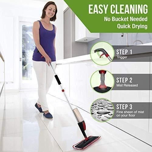 Spray Mop – 360° Rotating Floor Cleaner with Refillable Bottle & Microfiber Pads for Wet & Dry Use Vallinex Ventures