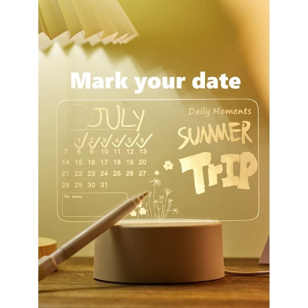 Acrylic Writing Board – 3D LED Message Note Pad with Fluorescent Pen for Kids & Study Vallinex Ventures