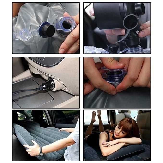 Inflatable Car Bed Mattress – Portable Sleeping Pad with 2 Air Pillows for Back Seat Travel Vallinex Ventures