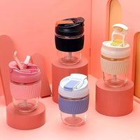 Glass Tumbler with Straw – Reusable Leakproof Drinking Cup for Coffee, Juice & Smoothies Vallinex Ventures