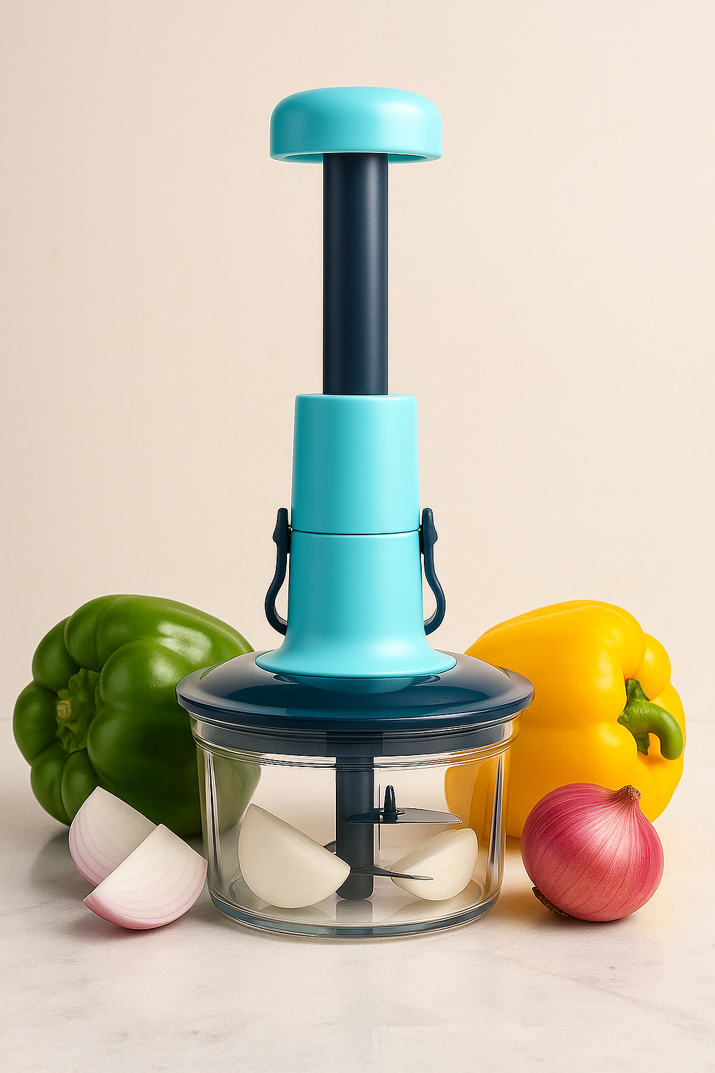 Manual Food Chopper – Hand Pull Vegetable Cutter & Salad Processor for Kitchen Use Vallinex Ventures