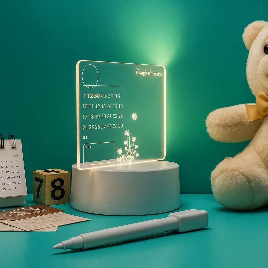Acrylic Writing Board – 3D LED Message Note Pad with Fluorescent Pen for Kids & Study Vallinex Ventures
