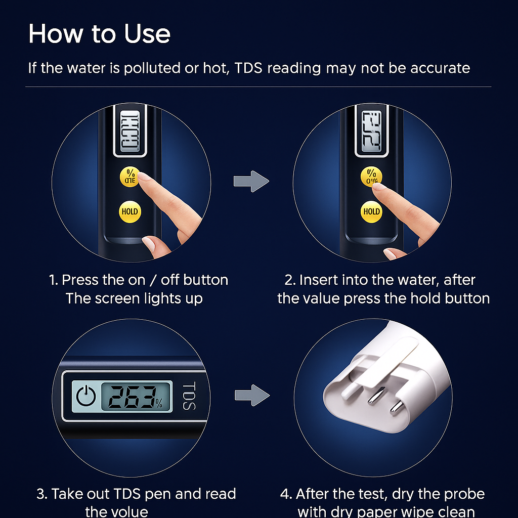 Digital Water TDS Meter Tester – Portable Pen for Drinking Water Quality & Purity Check Vallinex Ventures