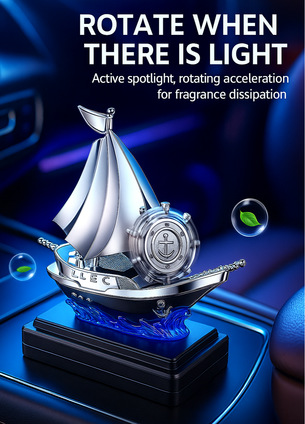 Mini Solar Car Air Freshener – Aromatherapy Decoration Rotating Perfume Diffuser Vallinex Ventures