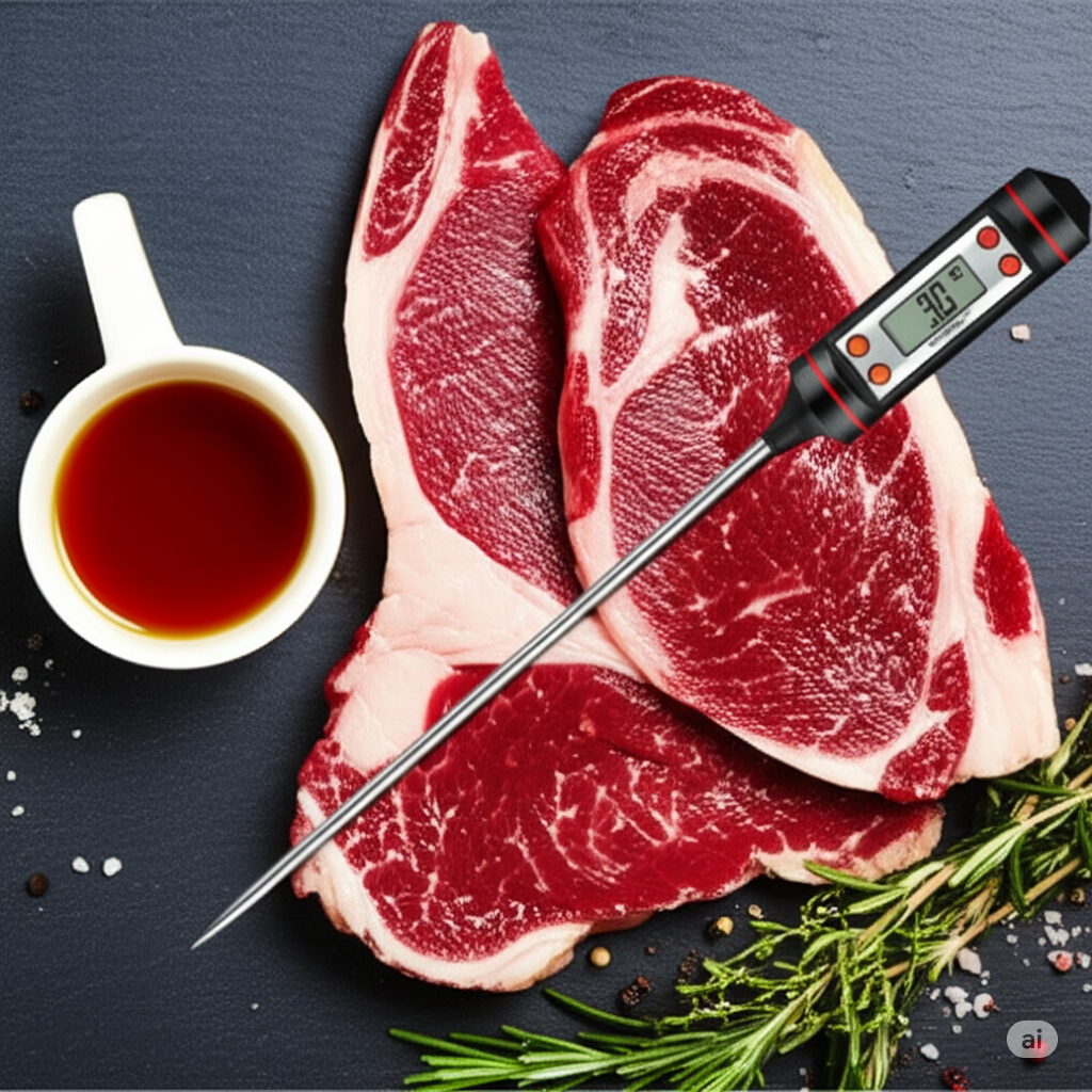 Digital Meat Thermometer – Stainless Steel Probe for Cooking, BBQ, Oven, Grill & Kitchen Use Vallinex Ventures
