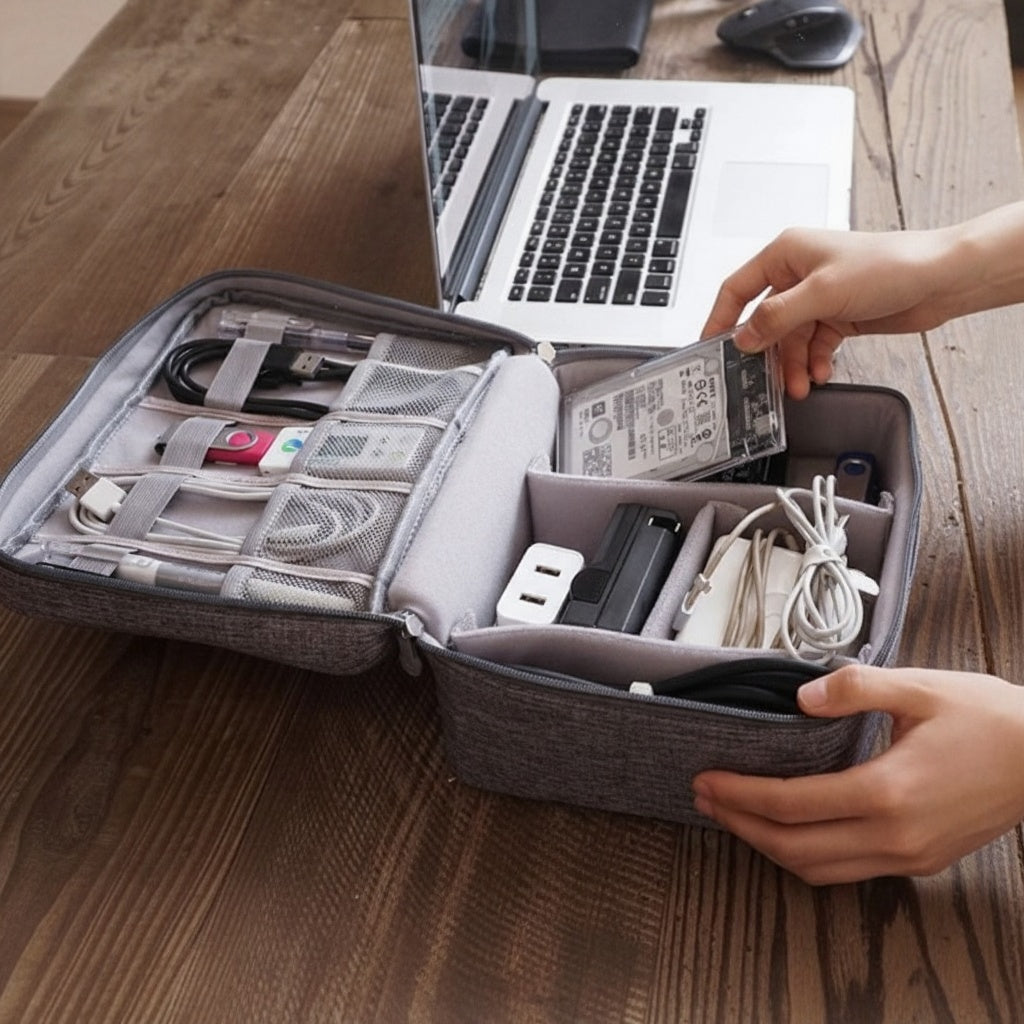Cable Organizer Bag – Portable Travel Gadget Storage Case for Wires & Accessories Vallinex Ventures