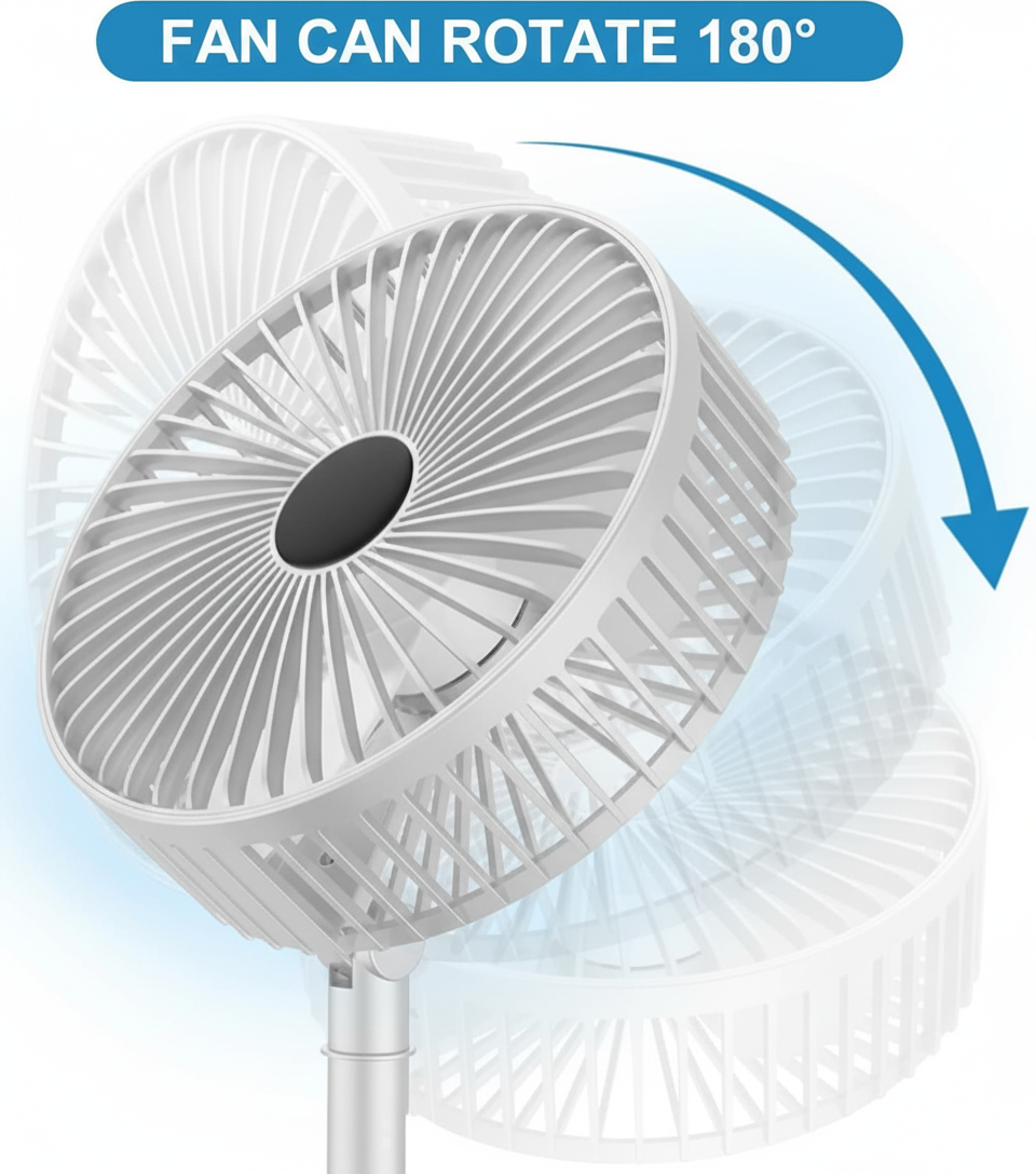 Portable Desk Fan – Rechargeable Quiet High-Speed Table Fan for Cooling Home & Office Vallinex Ventures