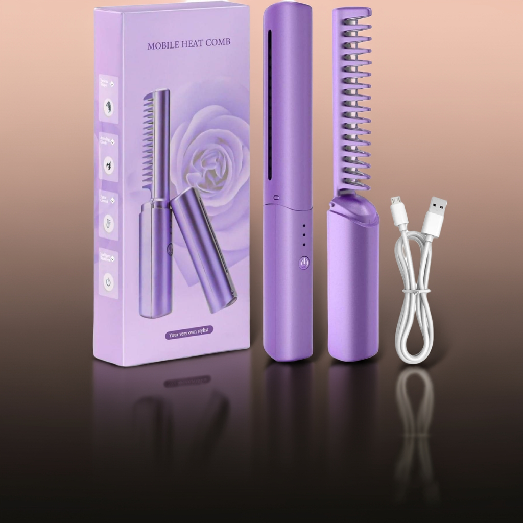 Meneflix Mini Hair Straightener – Cordless Rechargeable Hot Comb Styling Tool for Hair Vallinex Ventures
