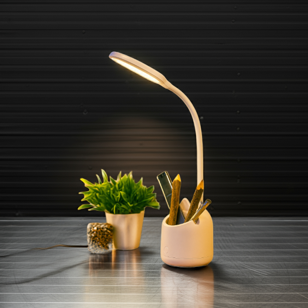 Adjustable LED Study Table Lamp – Multipurpose Desk Light with Pen Holder for Kids, Students & Home Office Vallinex Ventures