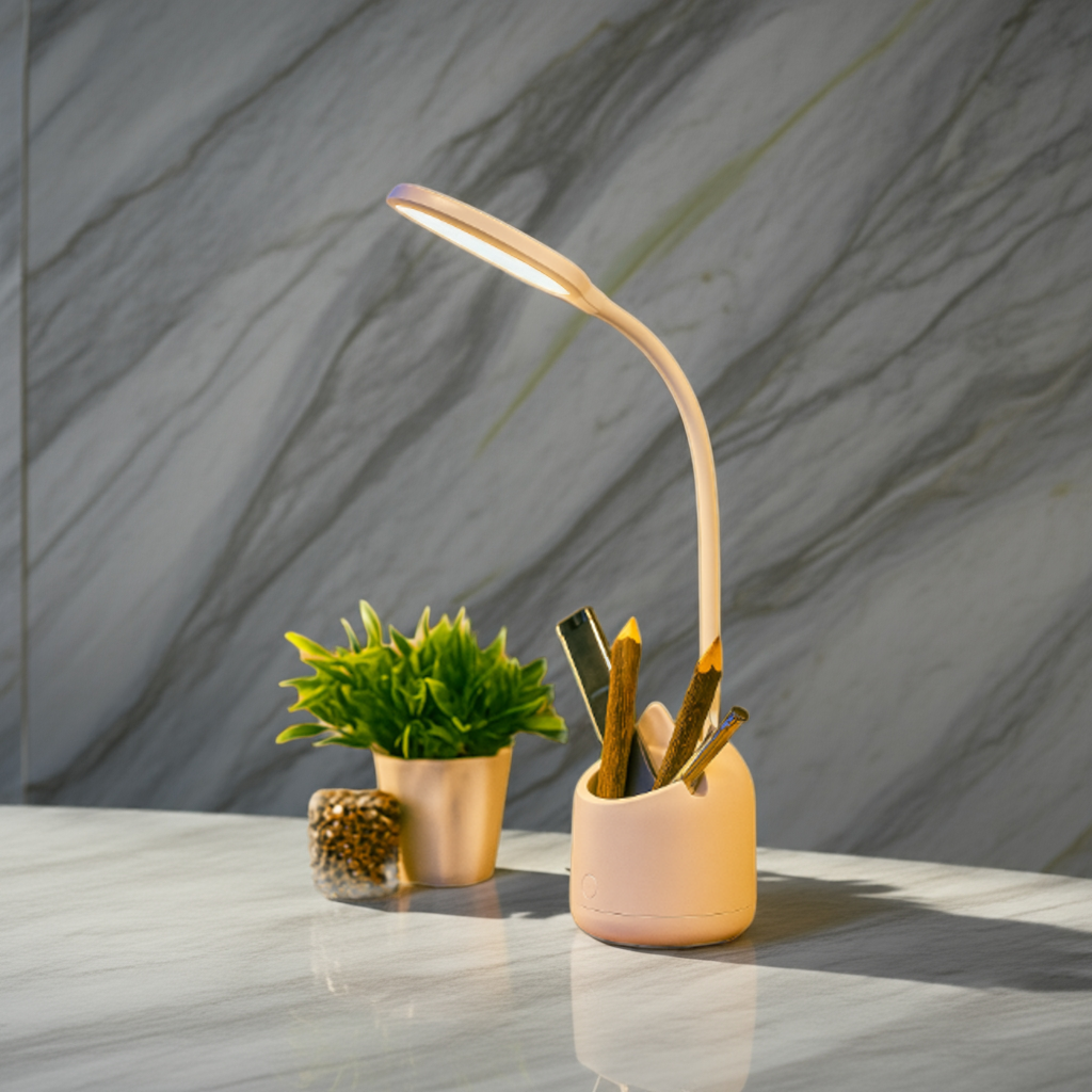 Adjustable LED Study Table Lamp – Multipurpose Desk Light with Pen Holder for Kids, Students & Home Office Vallinex Ventures
