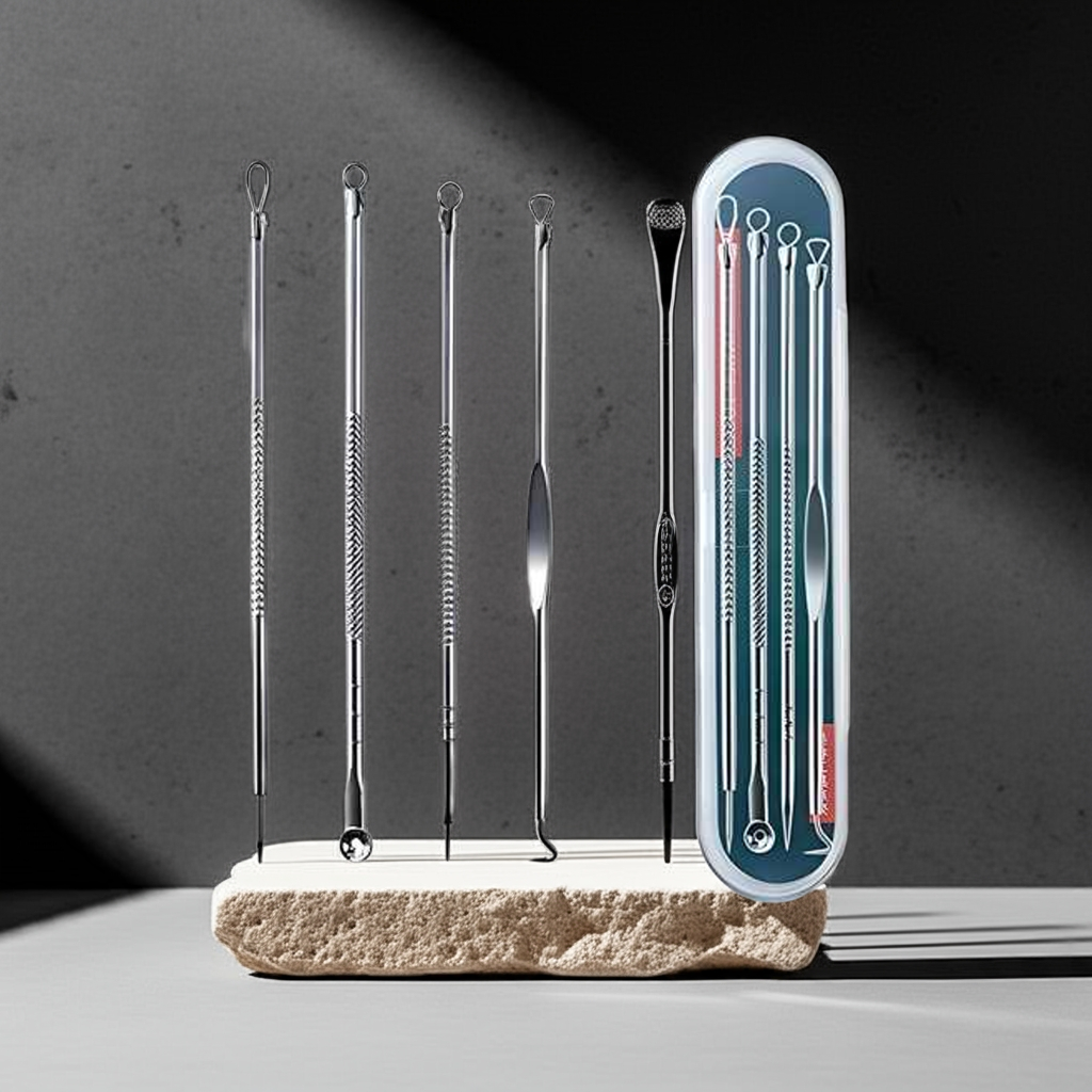 Blackhead Remover Tool Set – Stainless Steel Acne Extractor Kit for Pimple Removal (4 Pcs) Vallinex Ventures