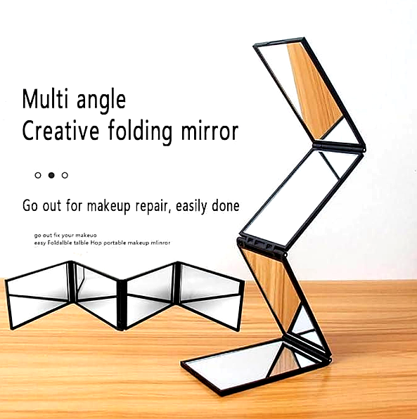 4-Way Foldable Mirror – Portable Multi-Angle Makeup & Styling Mirror for Travel & Home Use Vallinex Ventures
